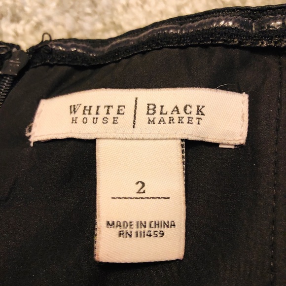 WHBM Black Silk Dress Strapless Size 2 - Picture 5 of 8